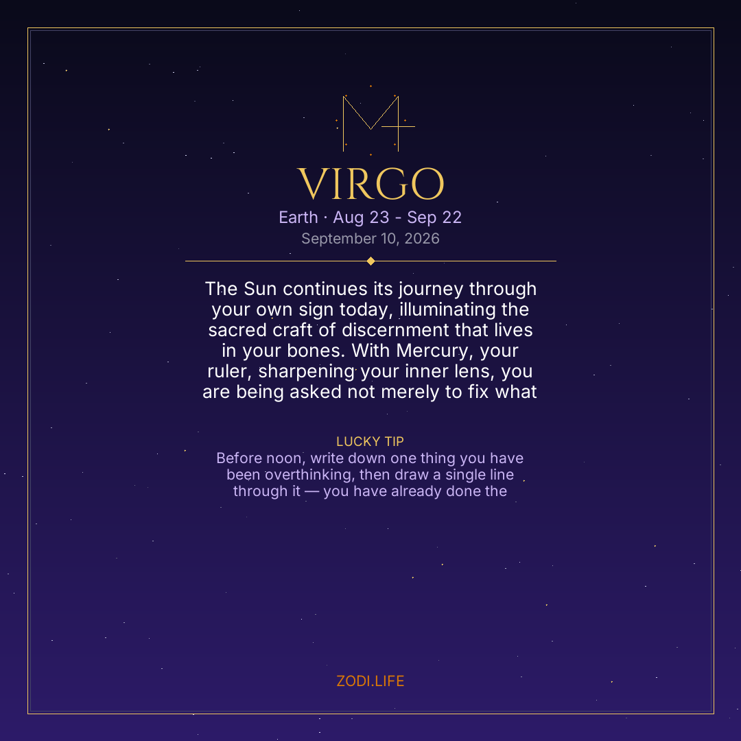 Virgo Horoscope September 10, 2026