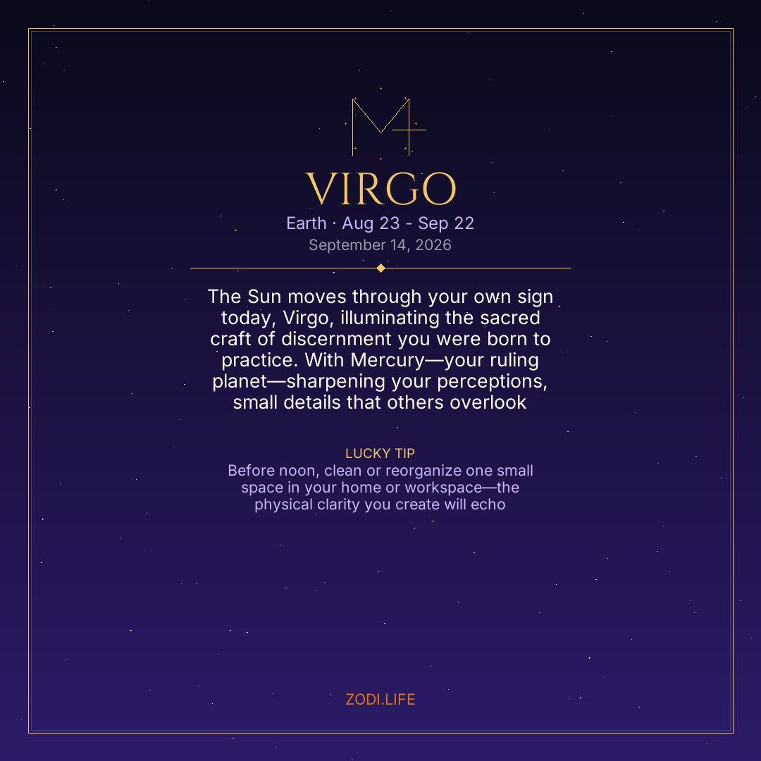 Virgo Horoscope September 14, 2026