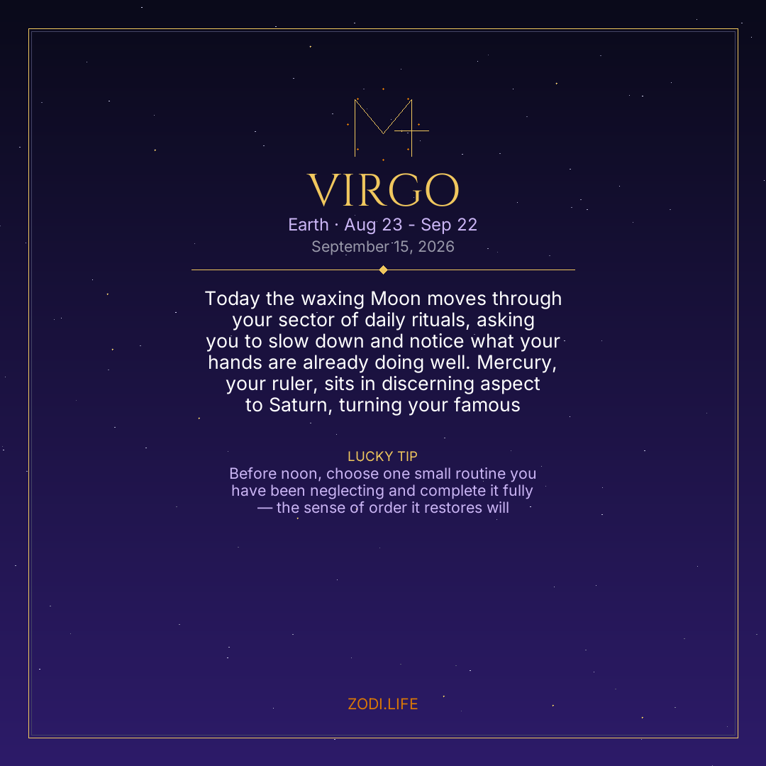 Virgo Horoscope September 15, 2026