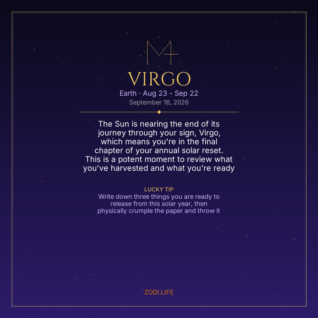 Virgo Horoscope September 16, 2026