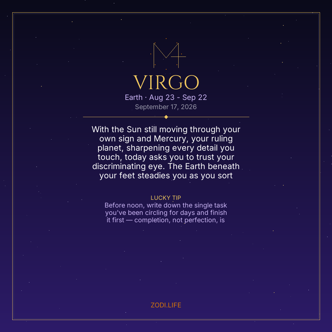 Virgo Horoscope September 17, 2026