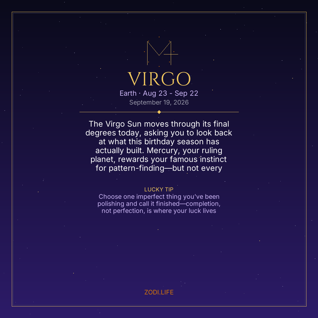 Virgo Horoscope September 19, 2026