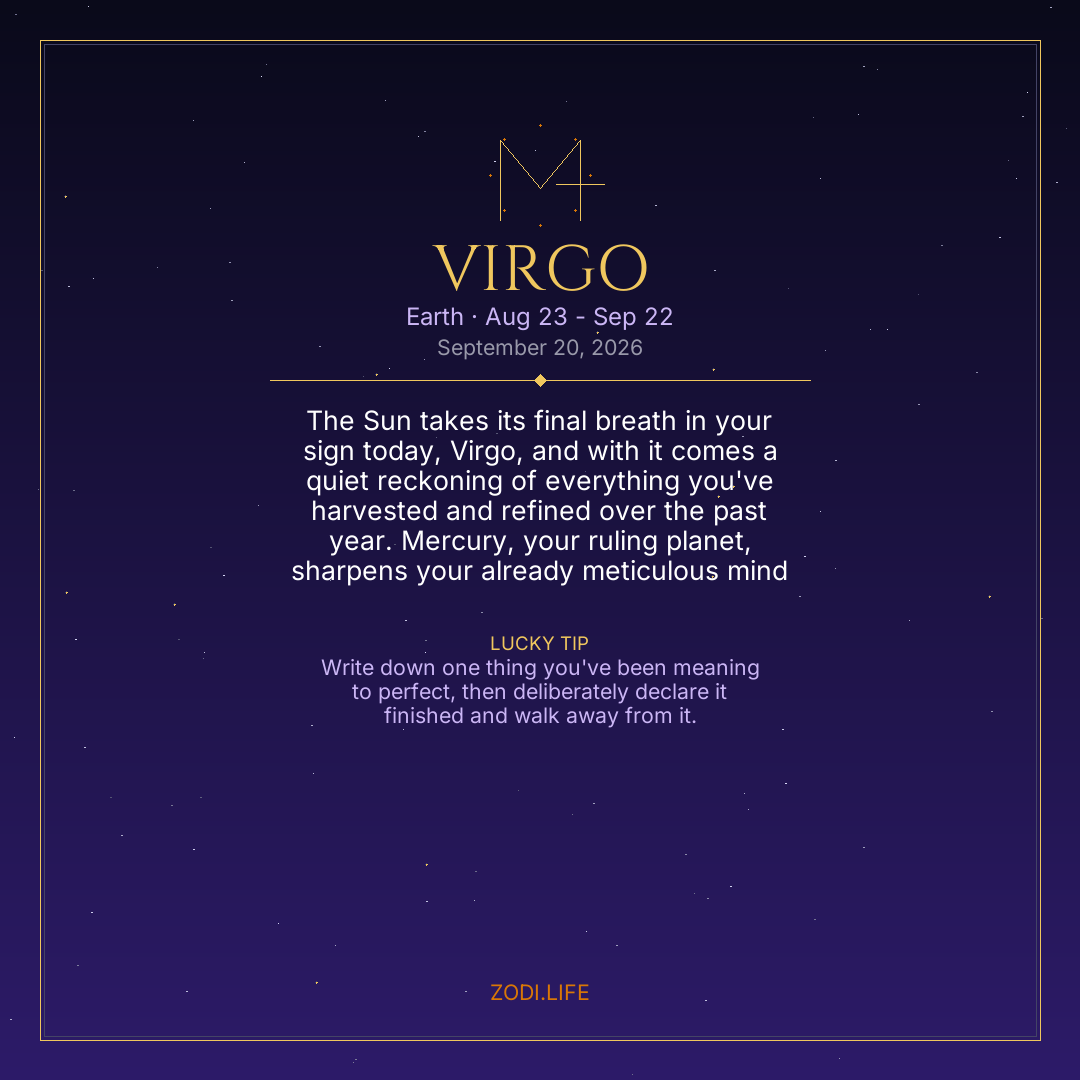 Virgo Horoscope September 20, 2026