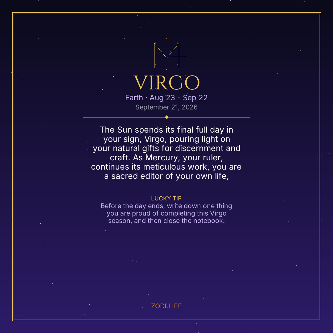 Virgo Horoscope September 21, 2026
