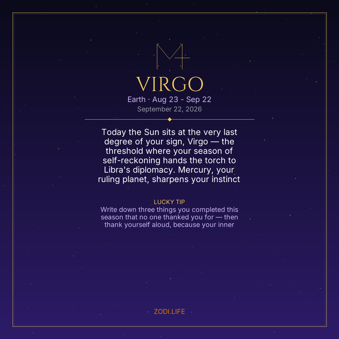 Virgo Horoscope September 22, 2026