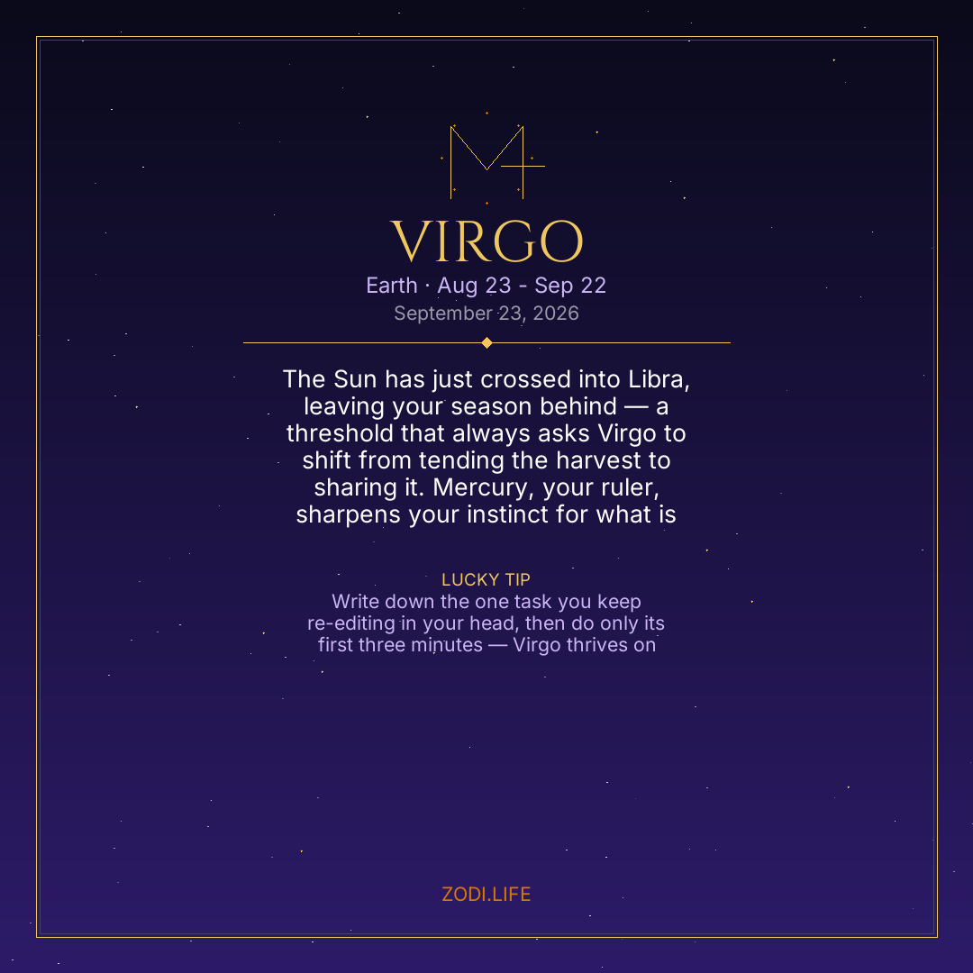 Virgo Horoscope September 23, 2026