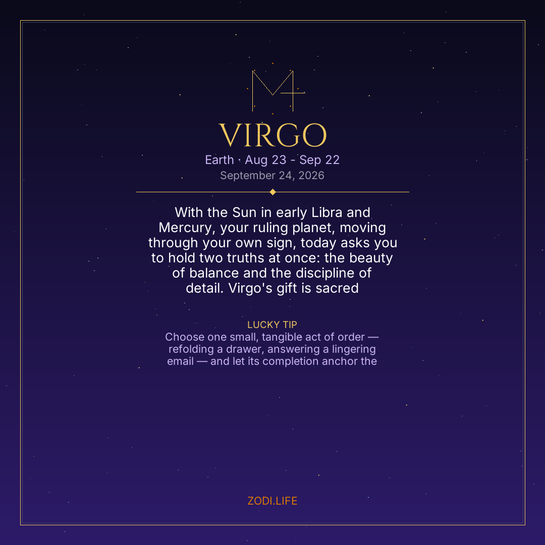 Virgo Horoscope September 24, 2026