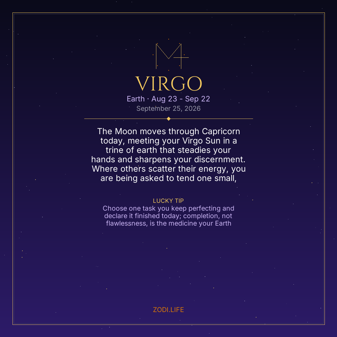 Virgo Horoscope September 25, 2026