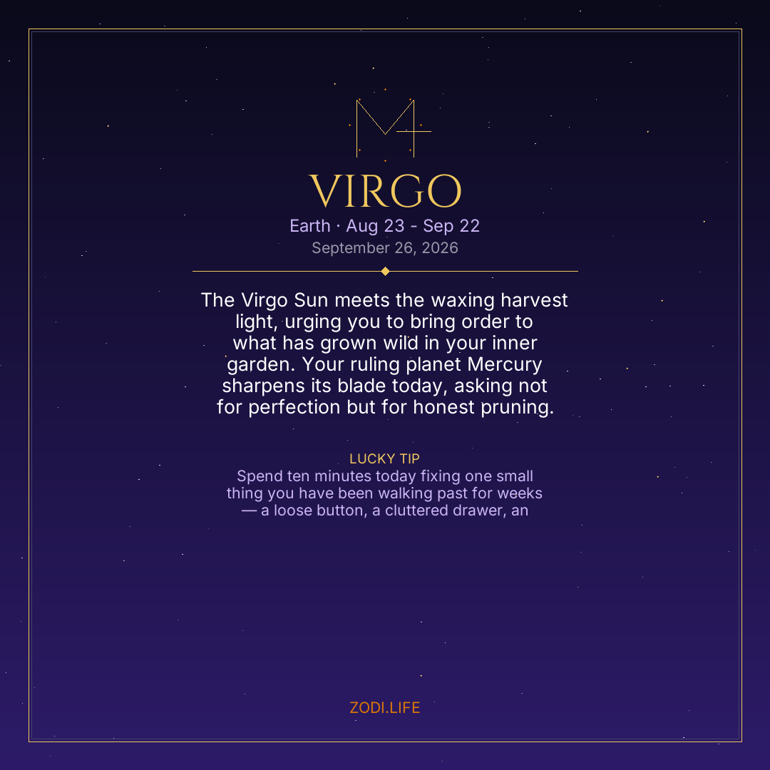 Virgo Horoscope September 26, 2026