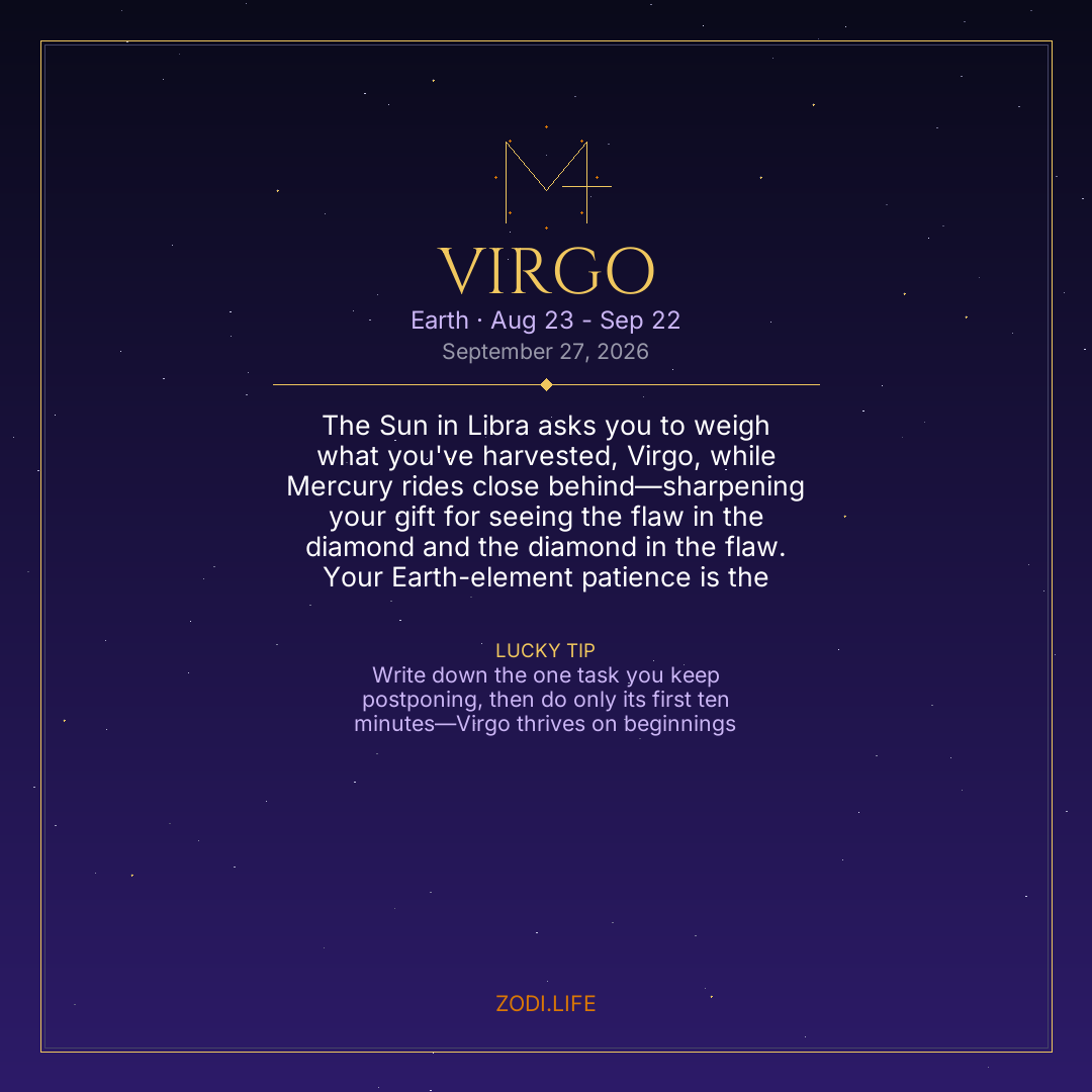 Virgo Horoscope September 27, 2026