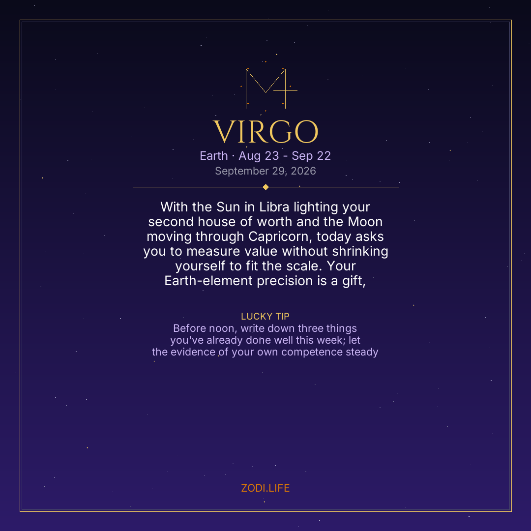 Virgo Horoscope September 29, 2026