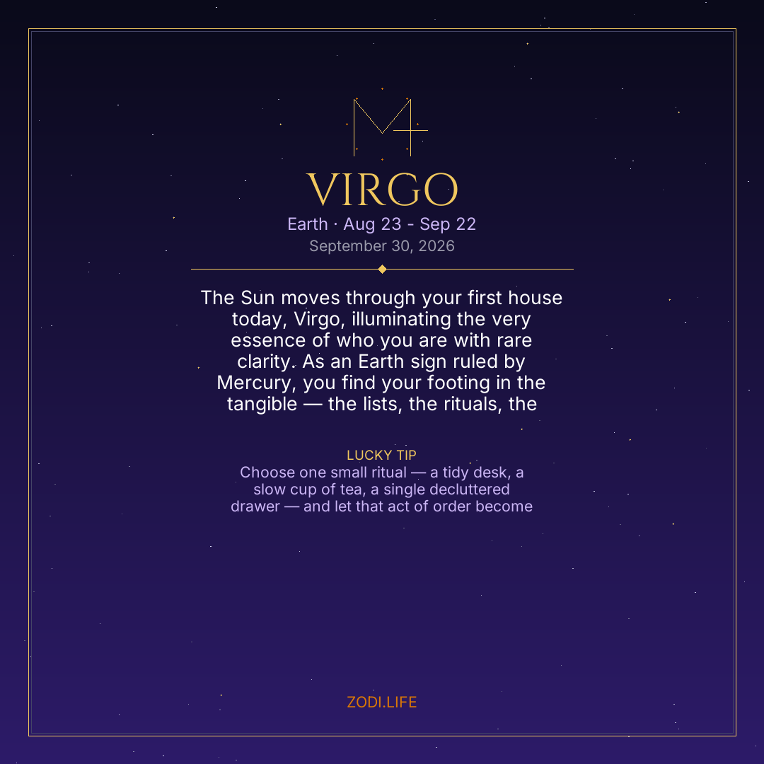Virgo Horoscope September 30, 2026