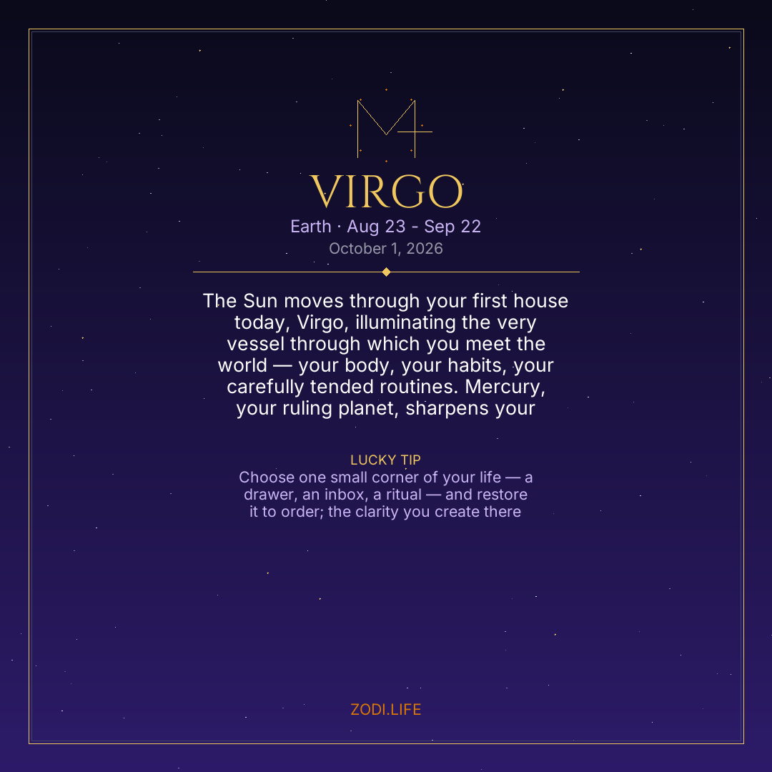 Virgo Horoscope October 1, 2026