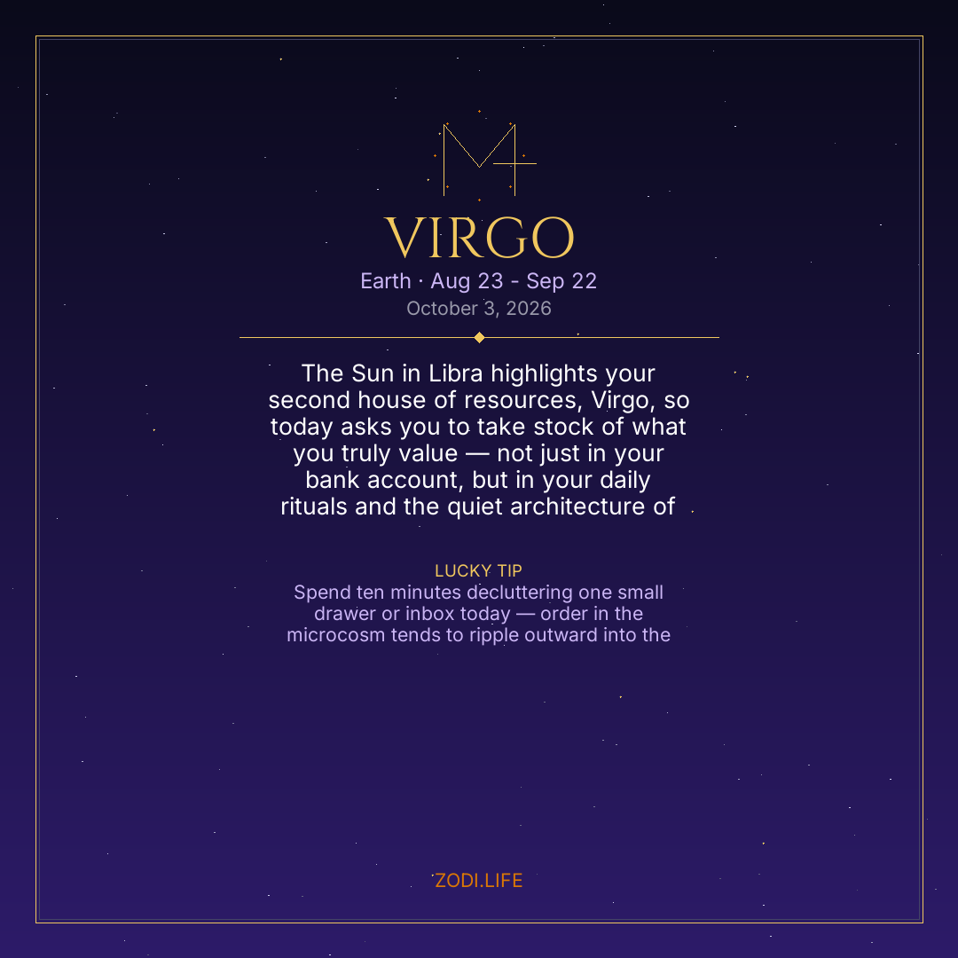 Virgo Horoscope October 3, 2026