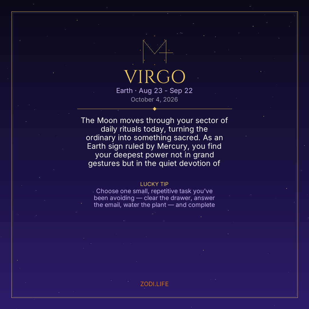 Virgo Horoscope October 4, 2026