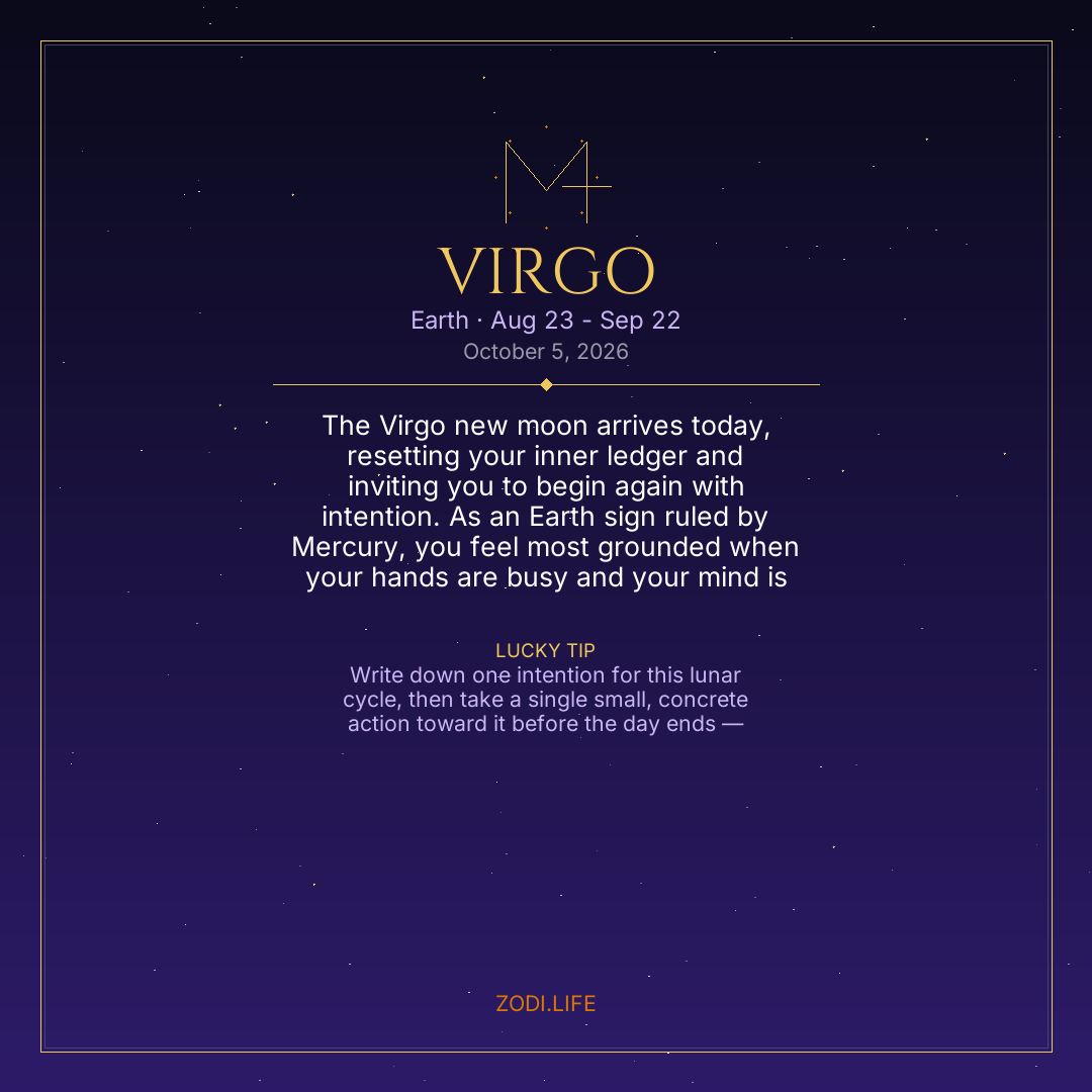 Virgo Horoscope October 5, 2026
