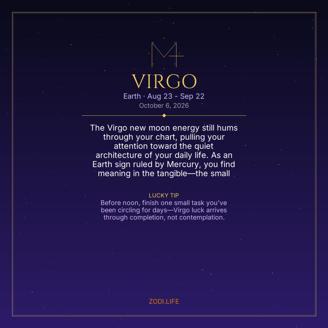 Virgo Horoscope October 6, 2026