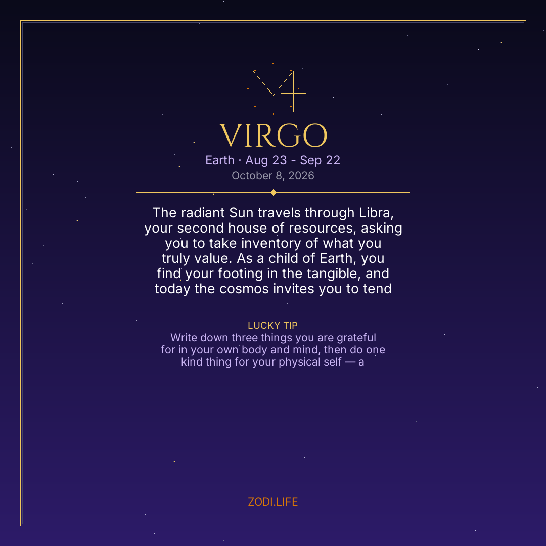 Virgo Horoscope October 8, 2026