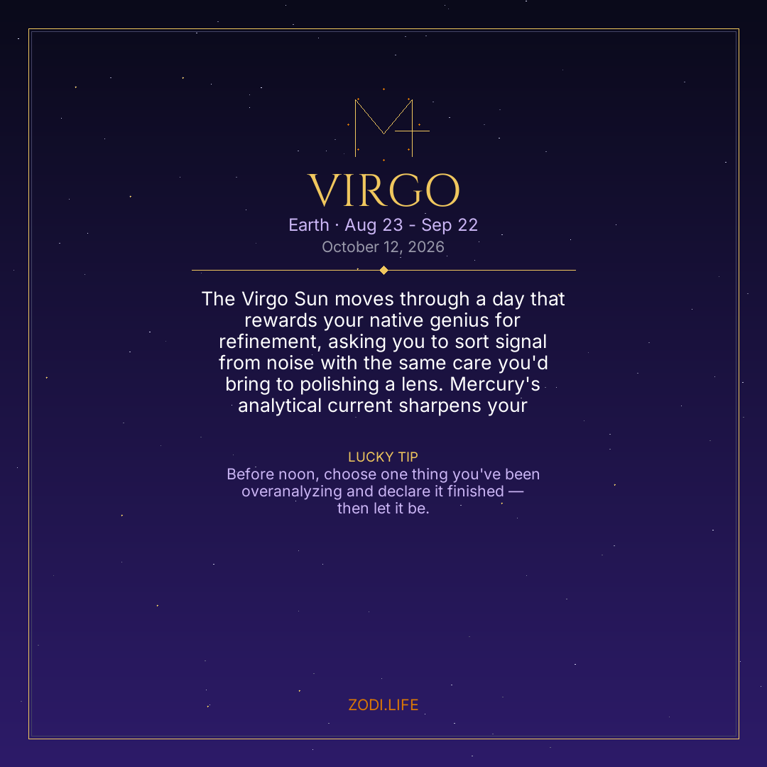 Virgo Horoscope October 12, 2026