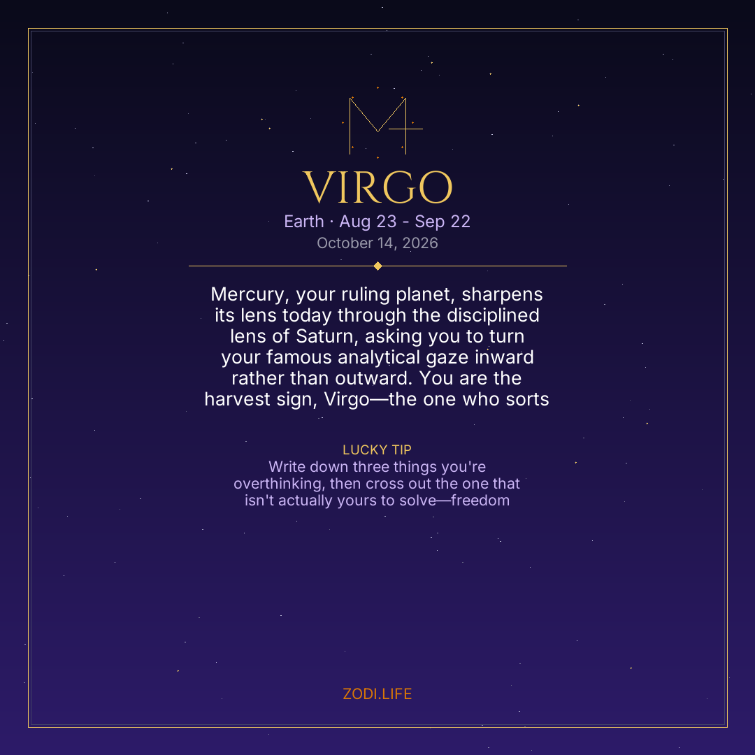 Virgo Horoscope October 14, 2026